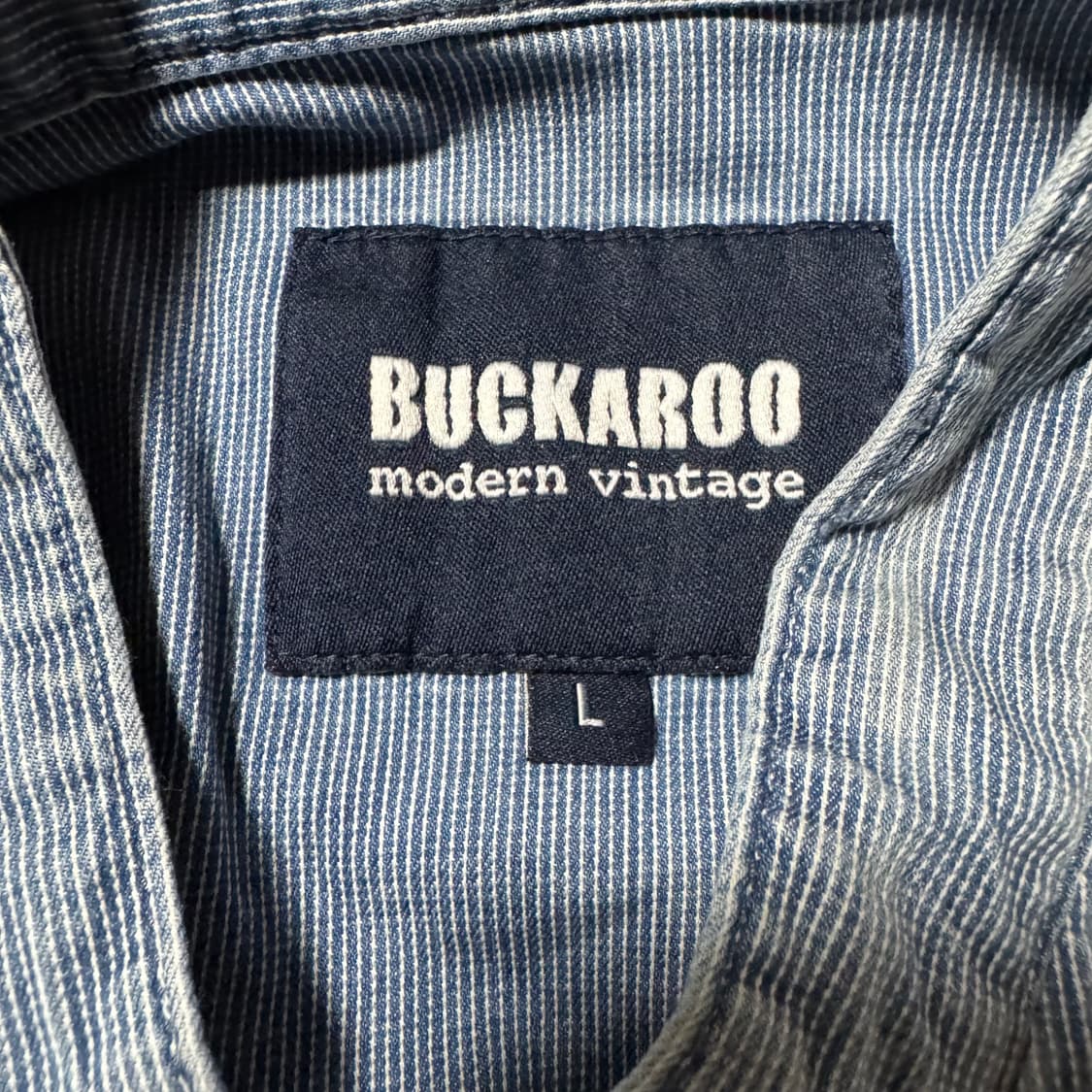 버커루 데미지 페인팅 데님셔츠 L 상품이미지3