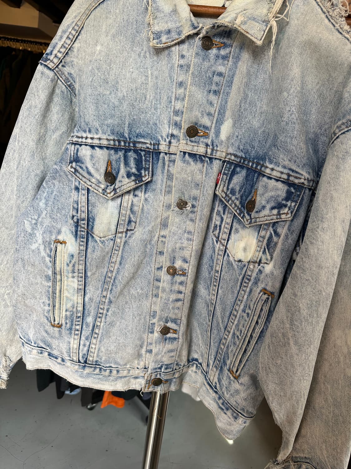 90s 리바이스 디트로이트 데미지 데님 트러커 자켓 made in usa 상품이미지4