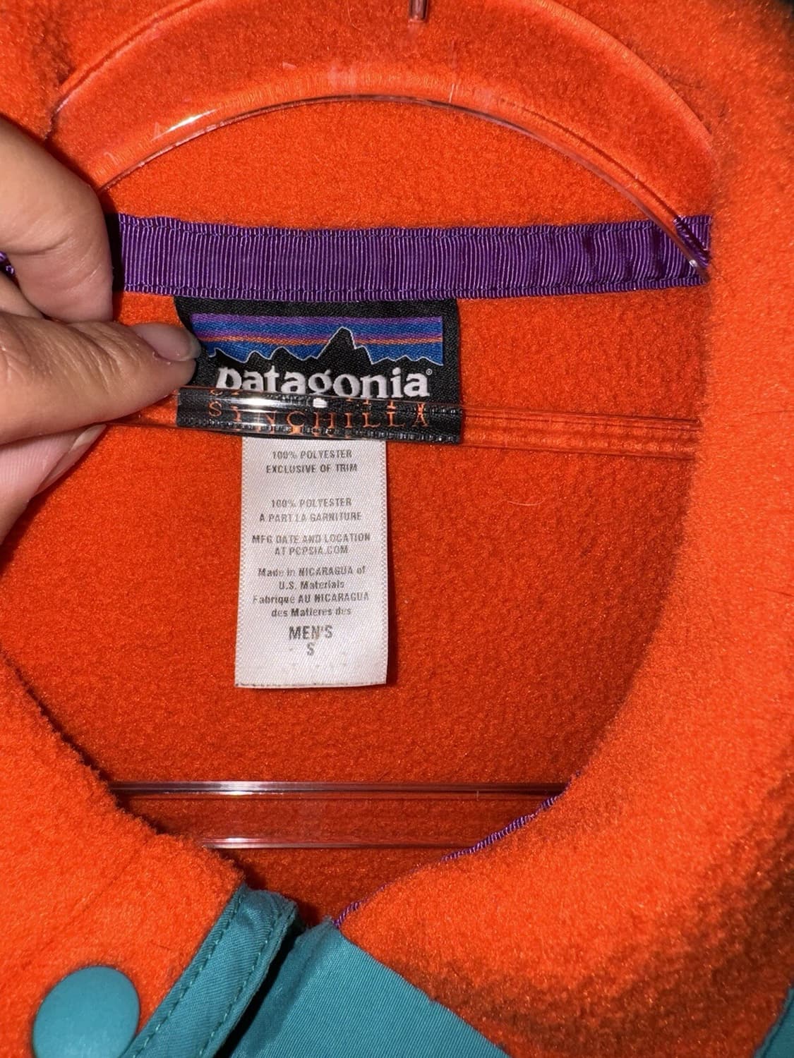 12FW 파타고니아 신칠라 스냅-T 플리스 오렌지 민트 포켓 상품이미지5