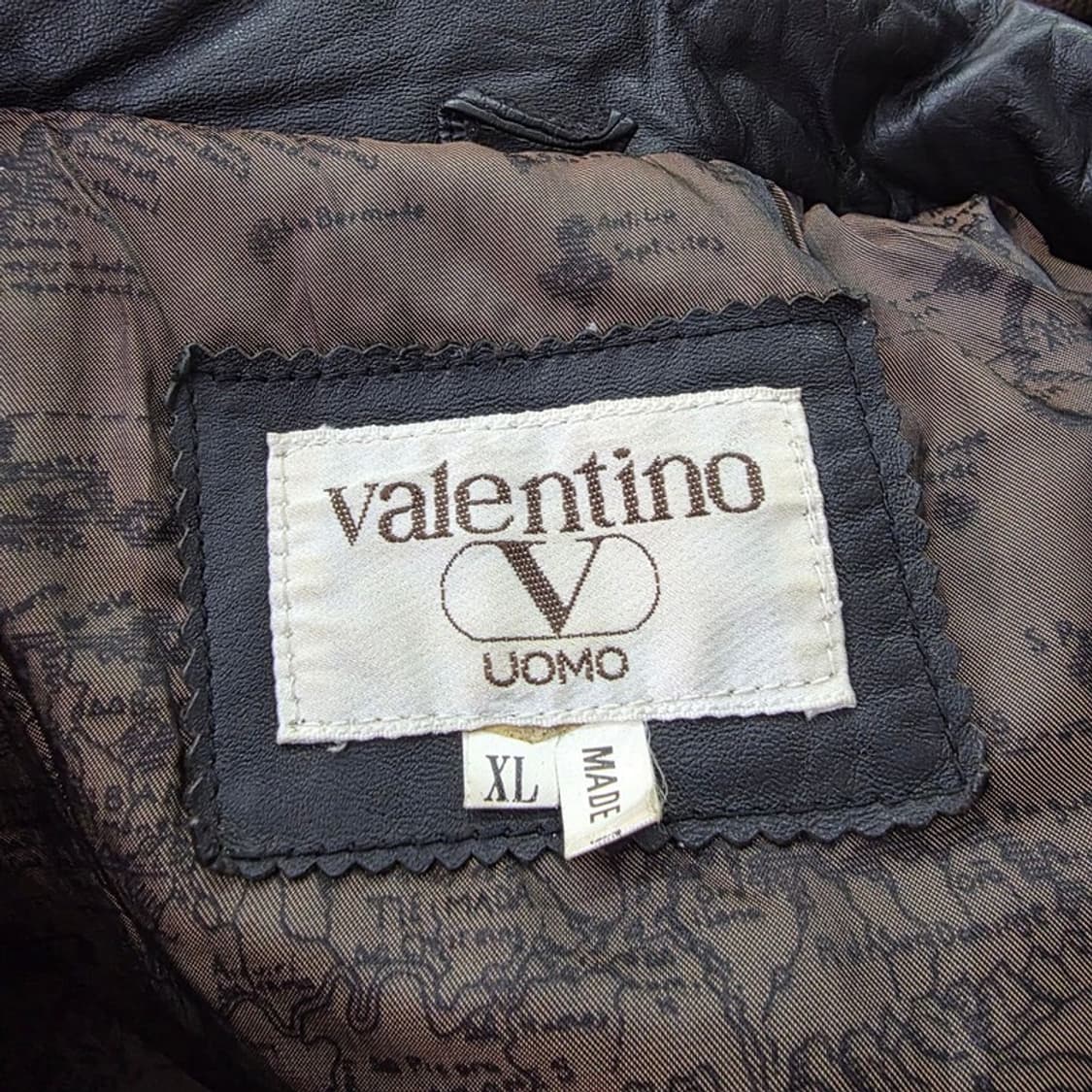 VALENTINO UOMO 90s 빈티지 레더 필드 자켓 XL 상품이미지5