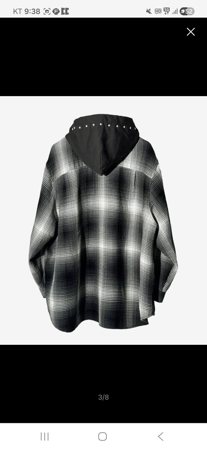 [ L ]코드 지퍼 포켓 후디드 스터드 셔츠 블랙 상품이미지3