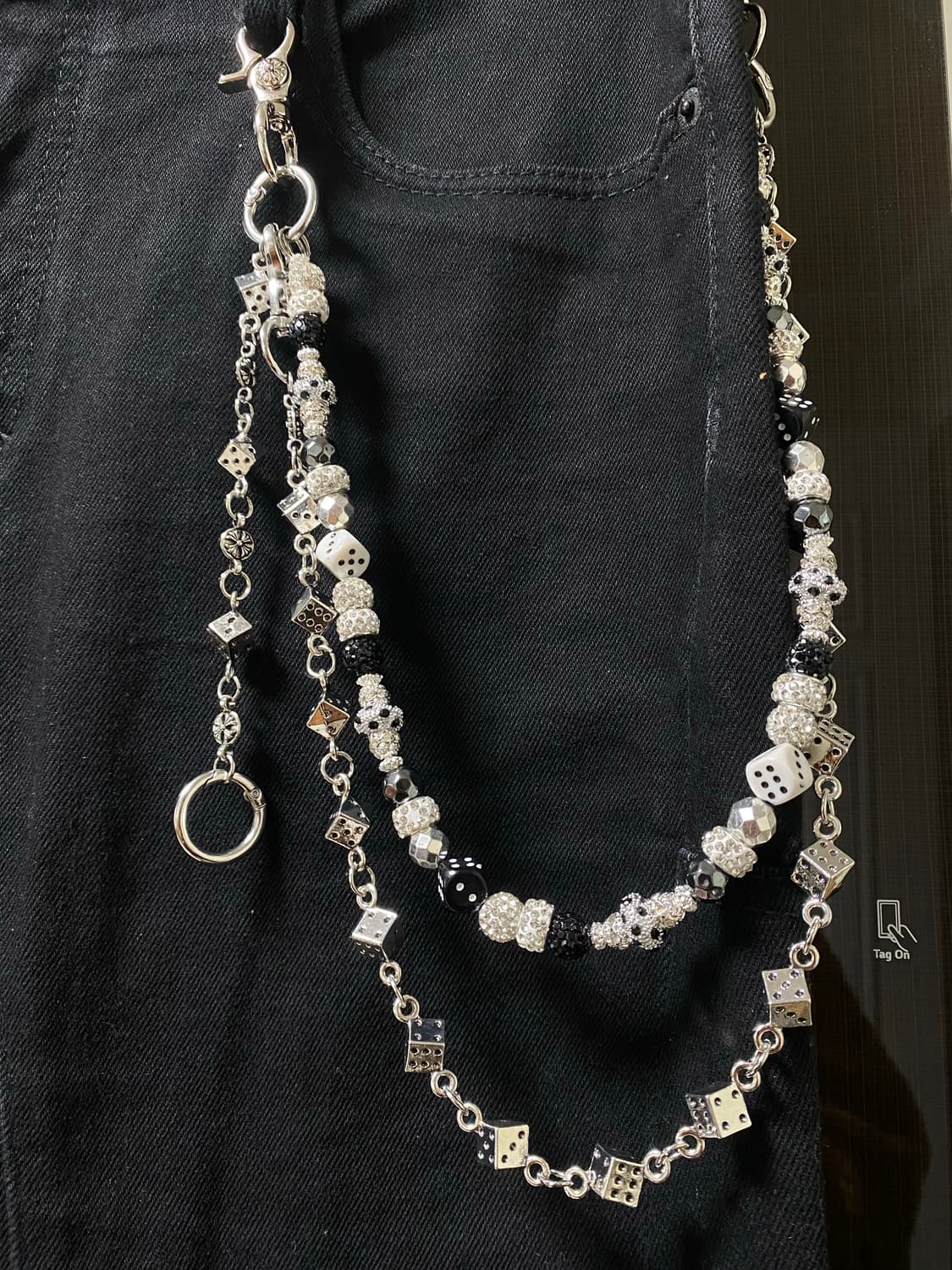 롱&숏 Dice 블링 비즈 더블 체인 상품이미지3