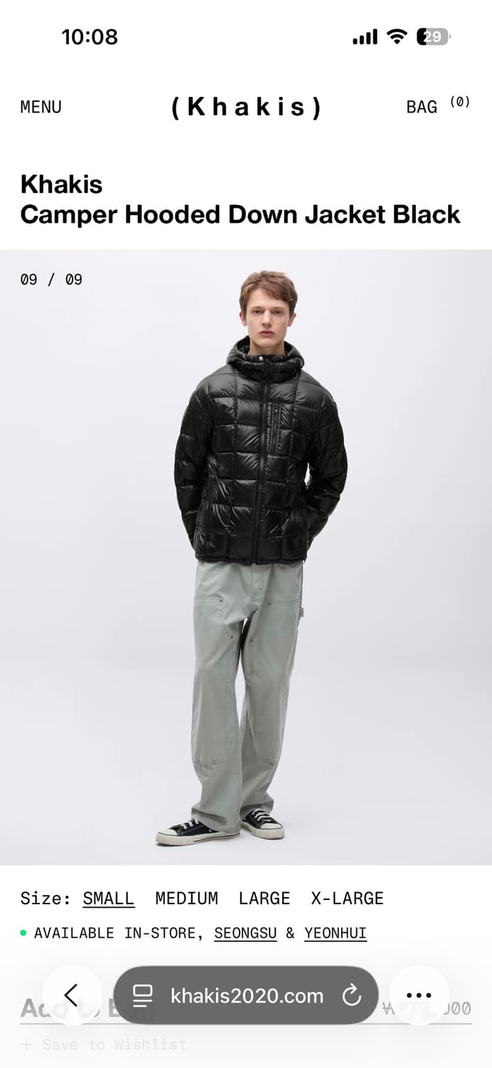 카키스 25FW Camper Hooded Down Jacket Black 상품이미지2