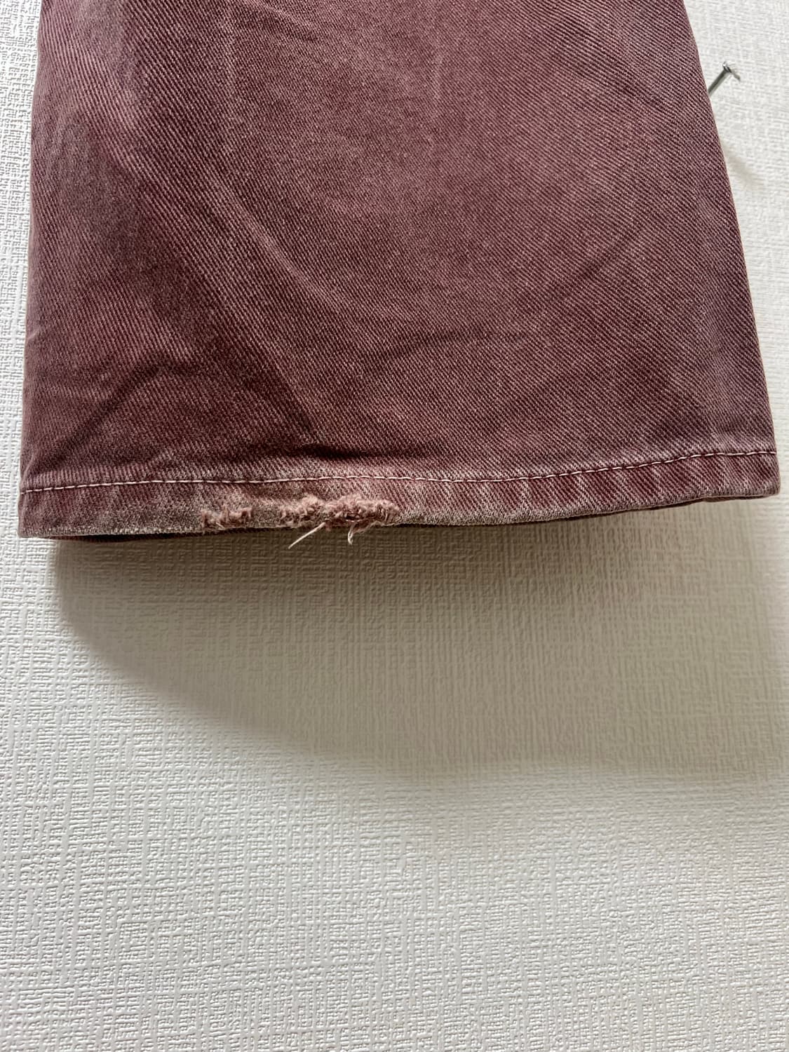 (M) 인템포무드 어글리 다잉 컬러 데님 버건디 상품이미지4