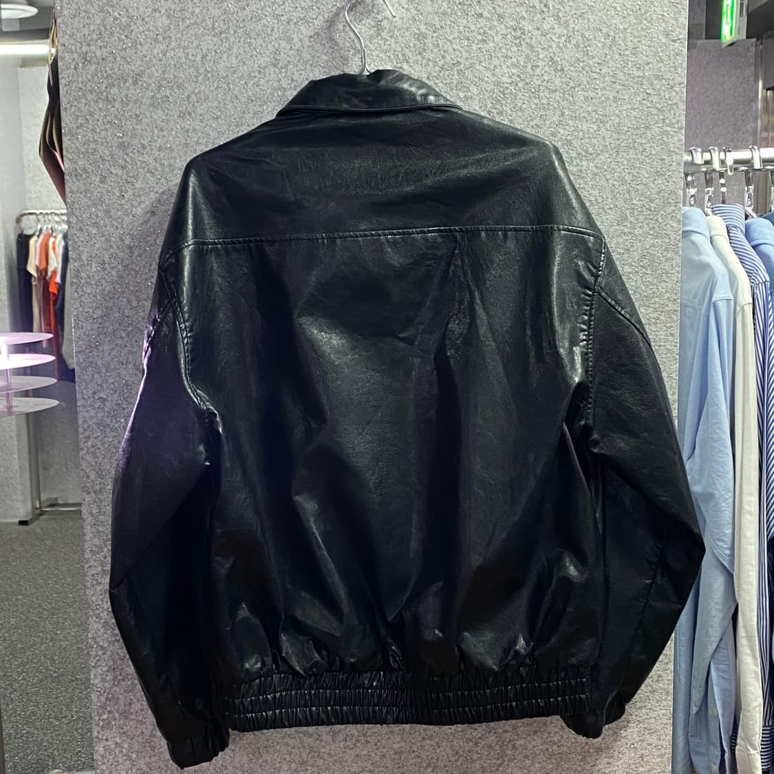 라퍼지스토어 블랙 레더 트러커 자켓 B3006 상품이미지3