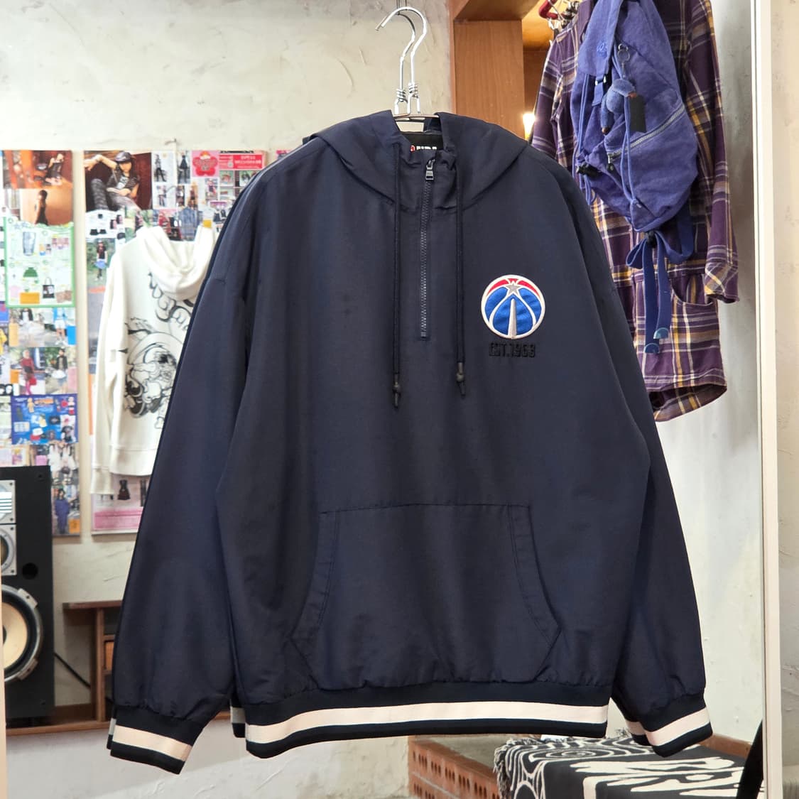 NBA 자수 포인트  네이비 아노락 후드 상품이미지6