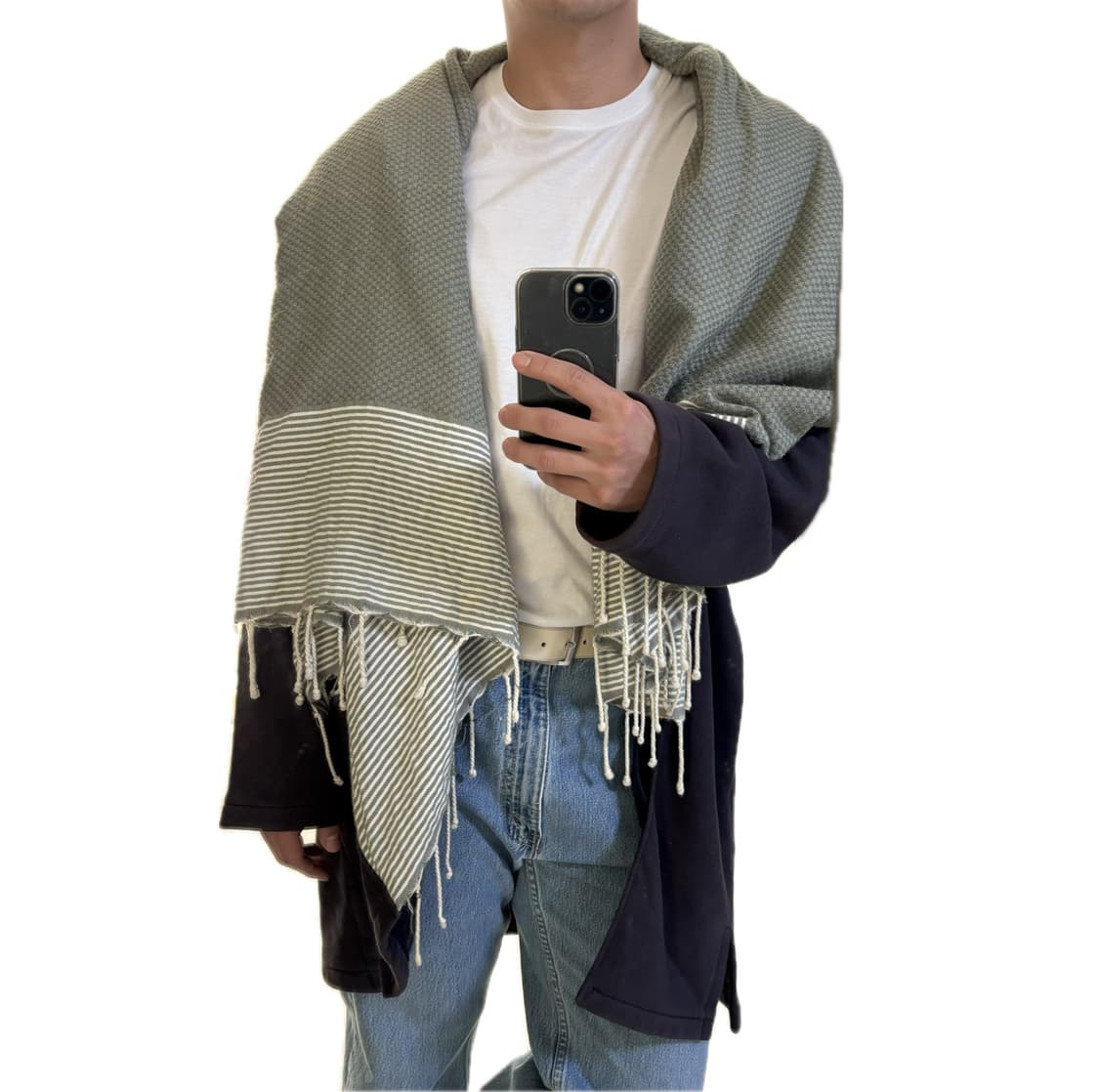 L) bless 블레스 코튼 숄 코트 상품이미지10