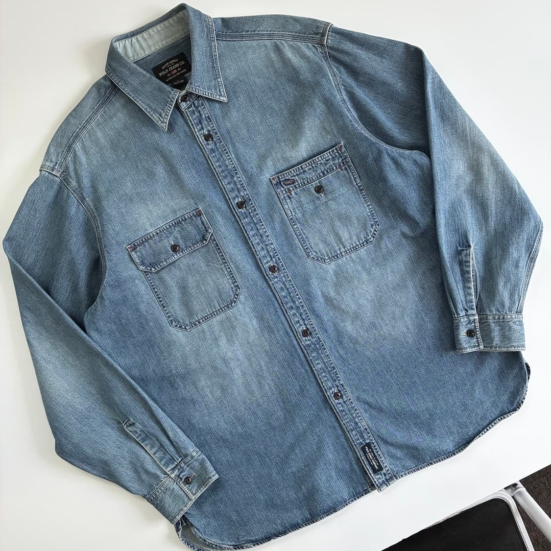 Polo Jeans 폴로 진스 90‘s 데님 투포켓 셔츠 상품이미지2