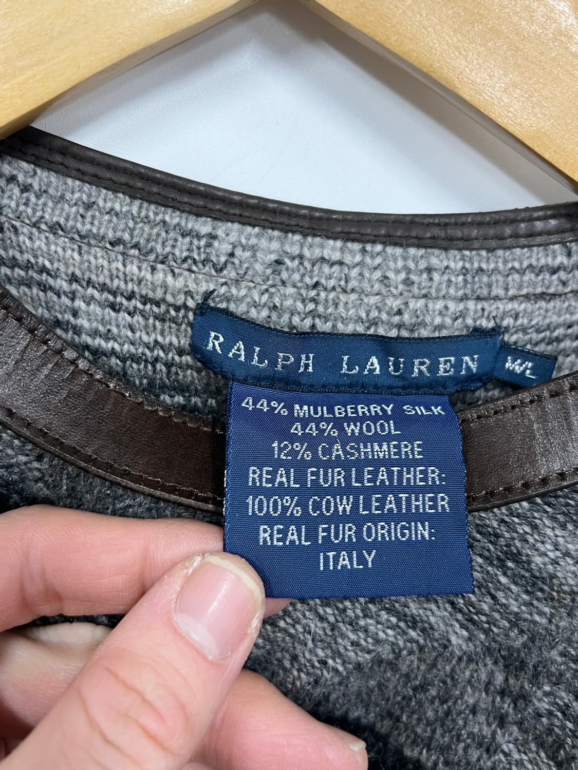 로렌 랄프로렌 패턴 울 캐시미어 랩 원피스 가디건 상품이미지6