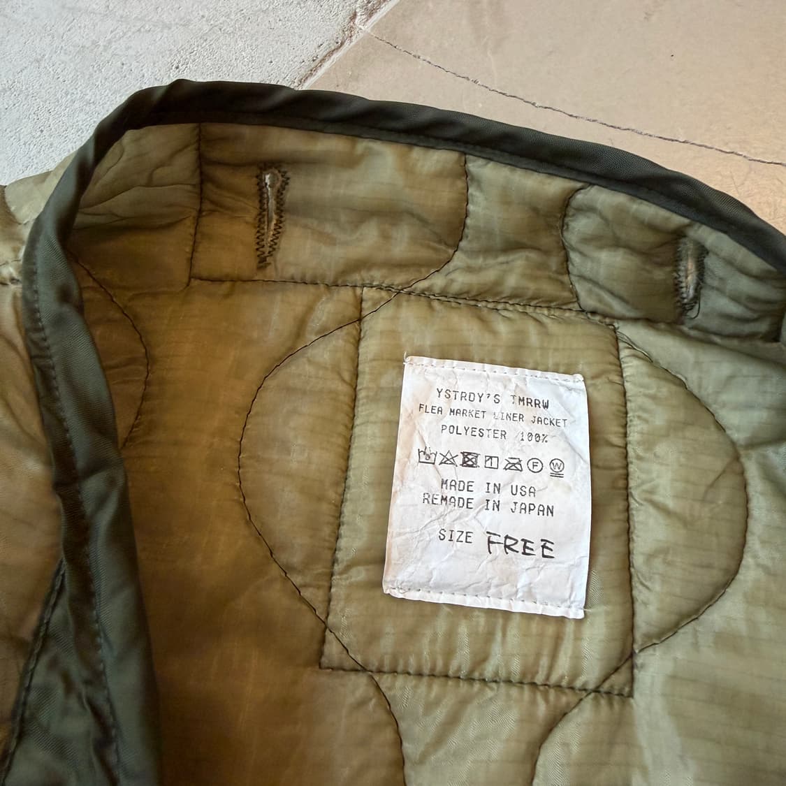 예스터데이스 투모로우 m65 퀼팅 라이너 자켓 상품이미지7