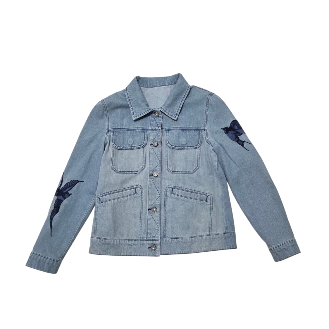 VITAGE 빈티지 버드 패치 청자켓 상품이미지1
