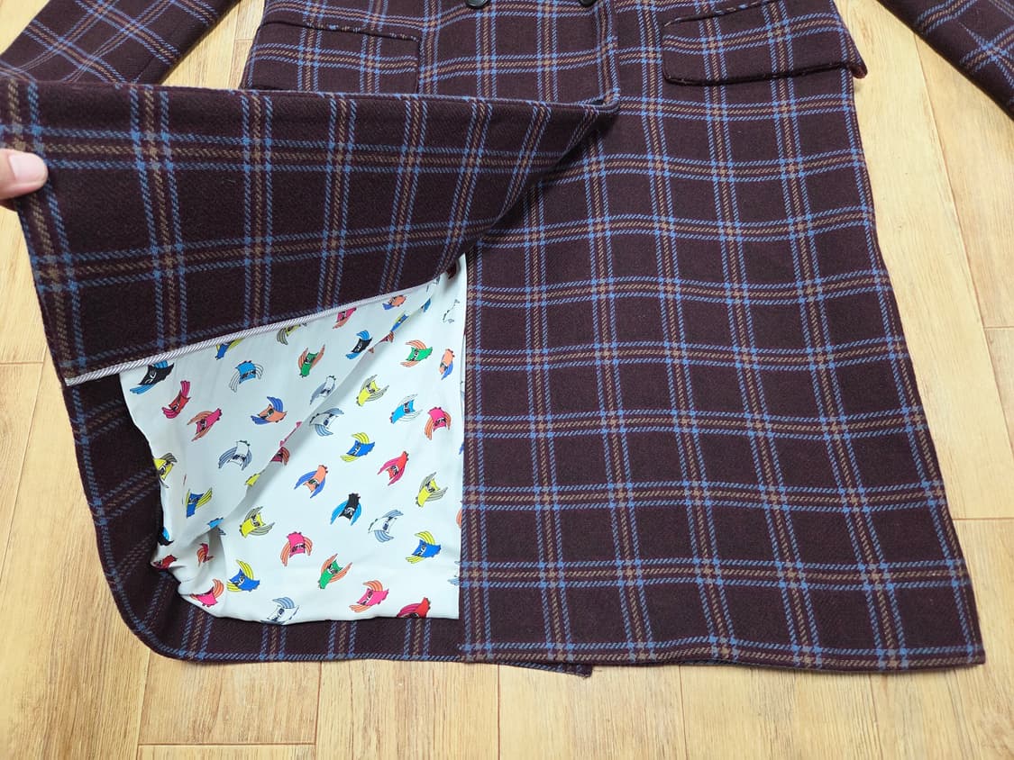 럭키슈에뜨(LUCKY CHOUETTE) 오버사이즈 체크코트 프리사이즈 상품이미지7