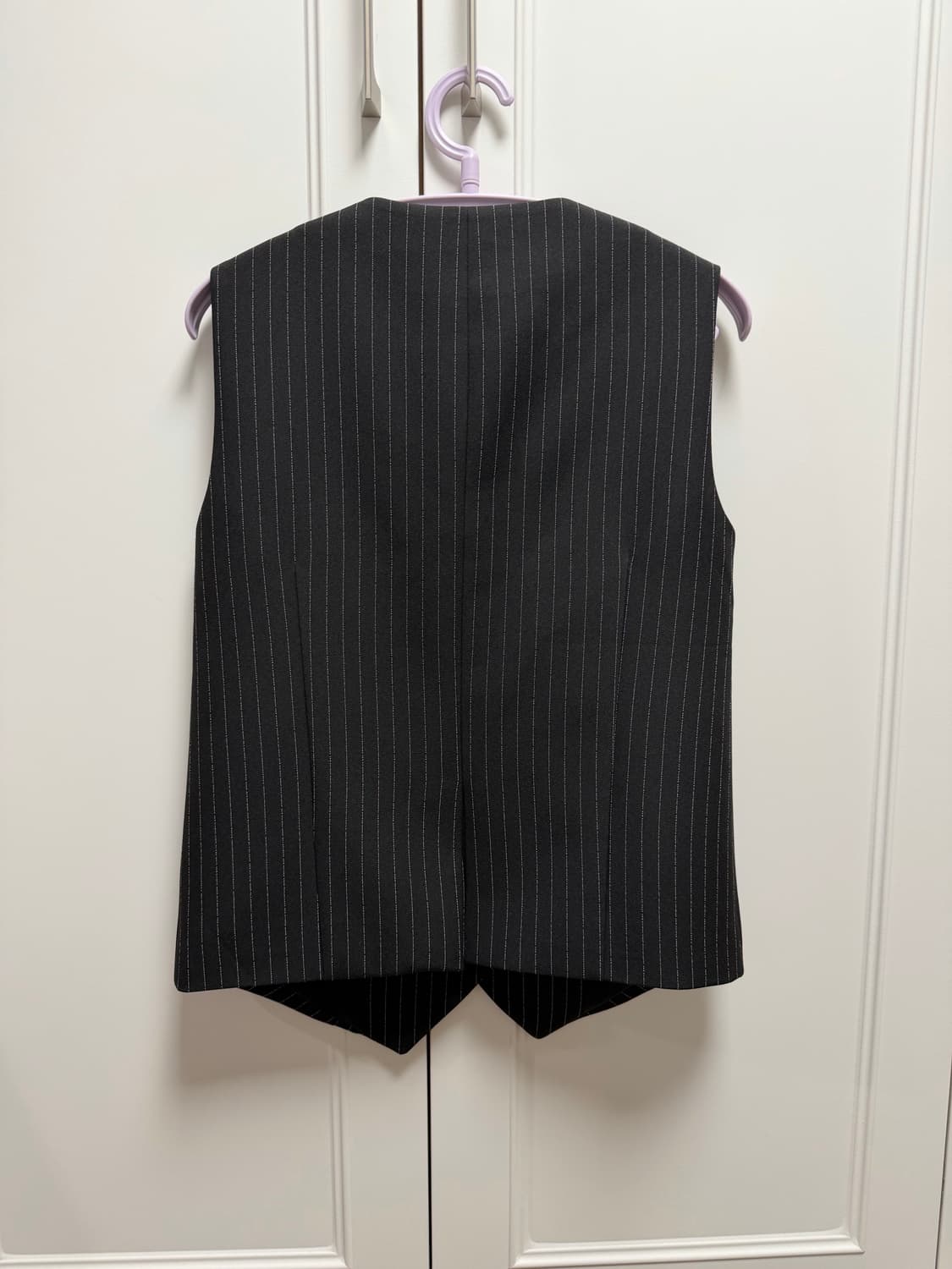 Classic stripe single vest jacket (BLACK 상품이미지2