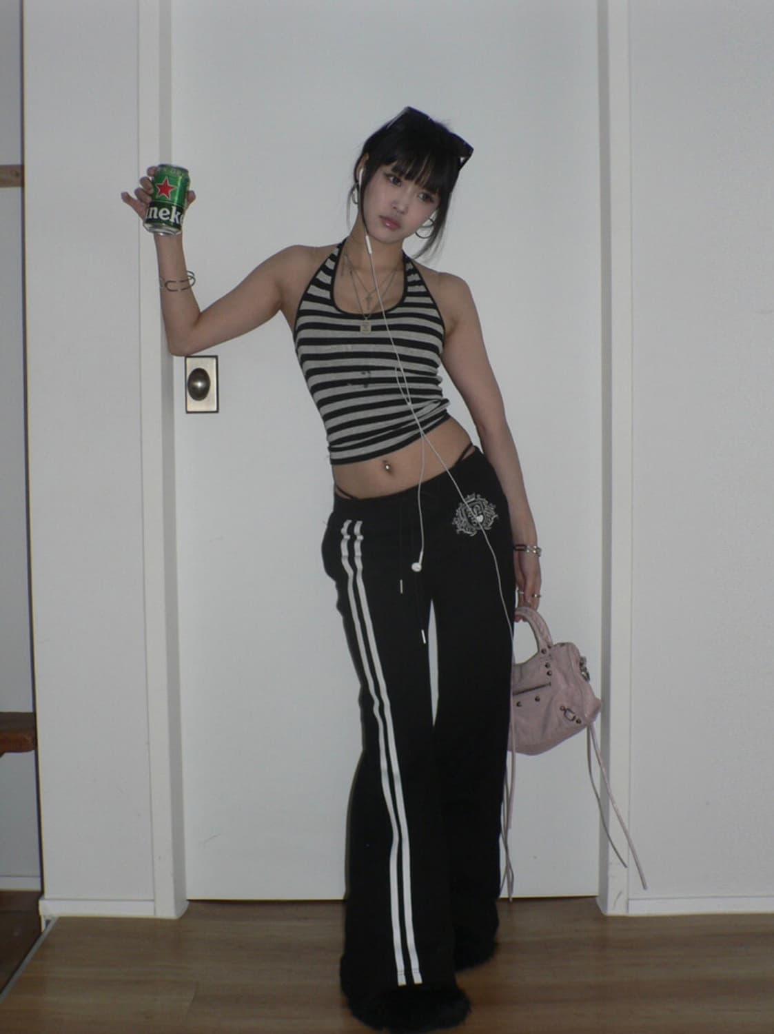 엔젤넘버555 엔젤릭 스웻 팬츠 angelic sweat pants 블랙 상품이미지1