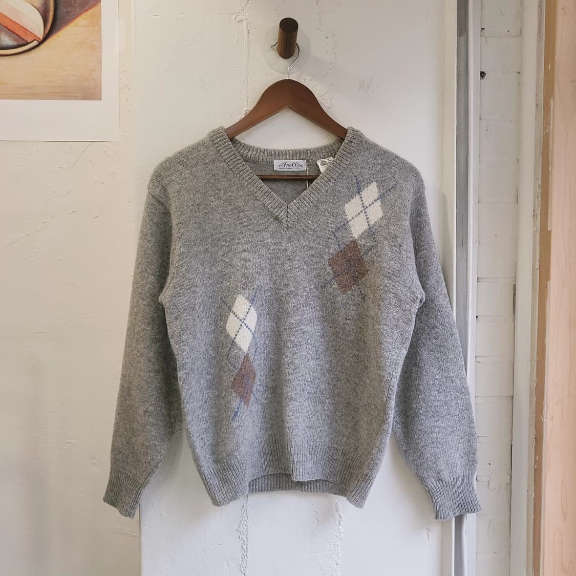 Anello 뉴울100 아가일 니트 상품이미지1