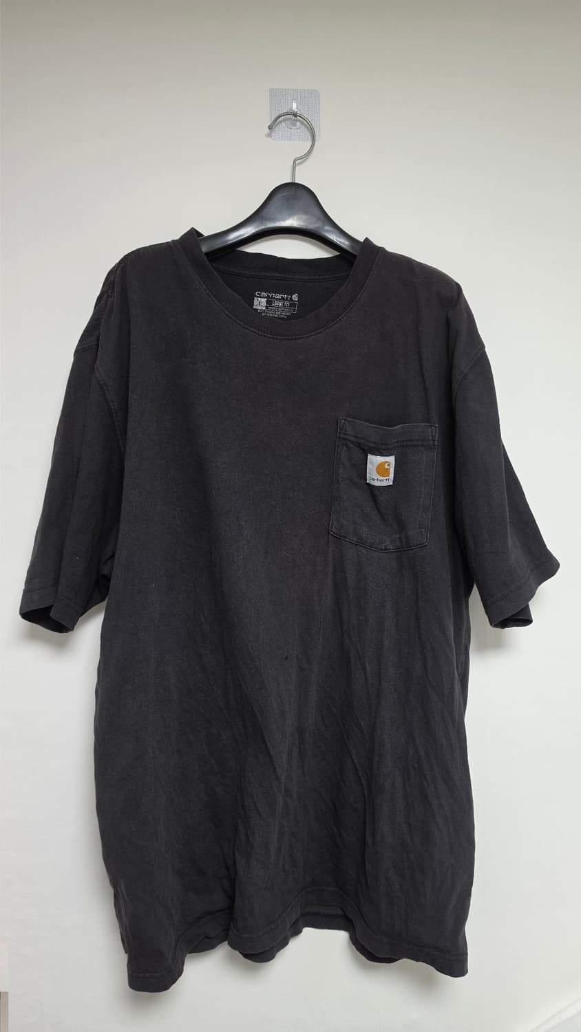 Carhartt 포켓 반팔 티셔츠 (블랙 워시드) 상품이미지1