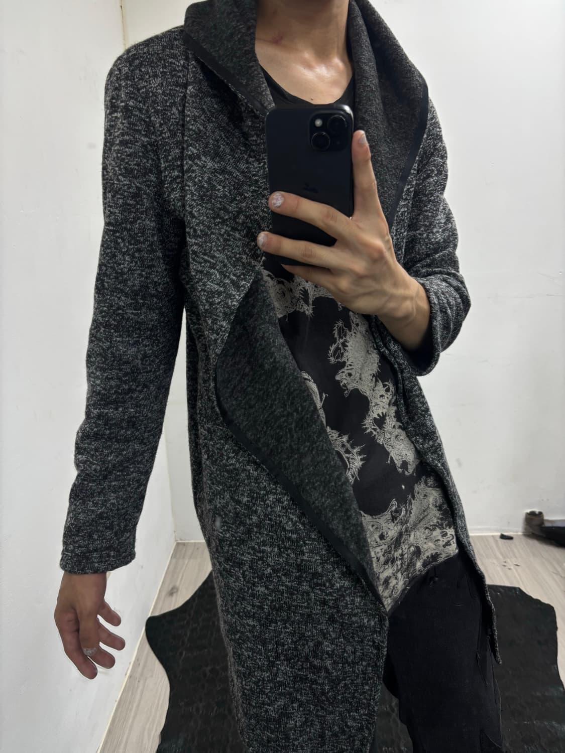 “Vintage”Grey Draped Cardigan 상품이미지1