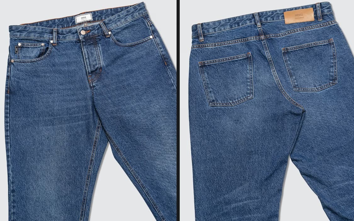 AMI 아미 캐롯핏 5포켓 워시드 연청 데님진  상품이미지10