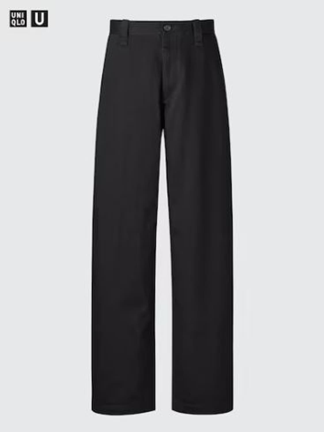 새제품 82 긴기장) 유니클로U 와이드핏 치노팬츠 블랙 상품이미지1