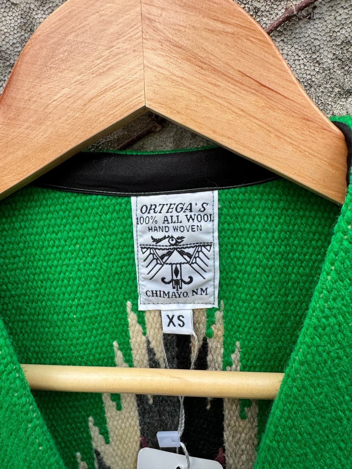 오르테가 핸드 우븐 울 나바호 네이티브 무늬 치마요 베스트 조끼 그린 상품이미지7