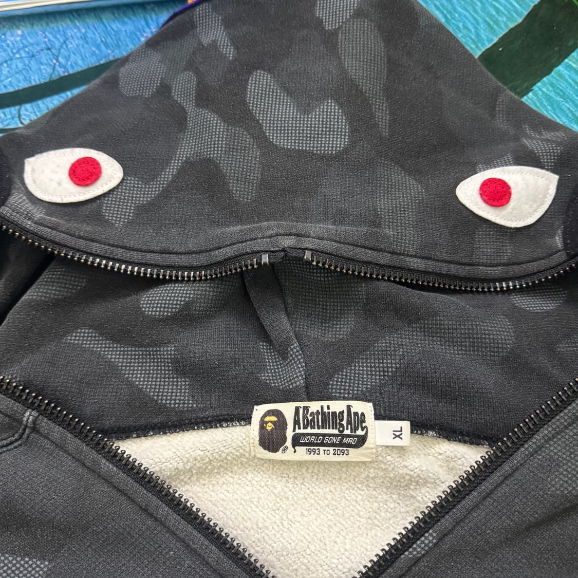 블랙 카모 샤크 후드 상품이미지6