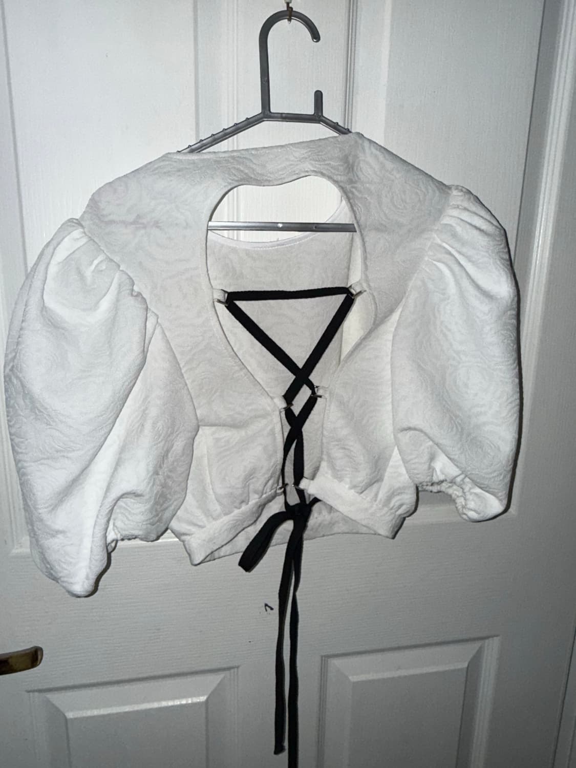 Howandwhat 크롭 블라우스 화이트  상품이미지2