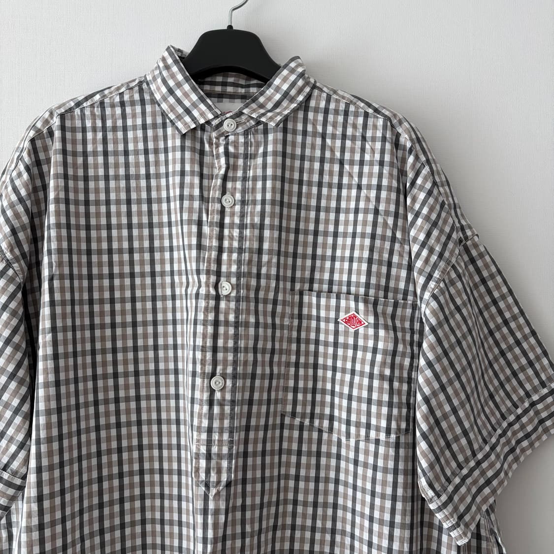 단톤 체크 셔츠원피스 상품이미지2