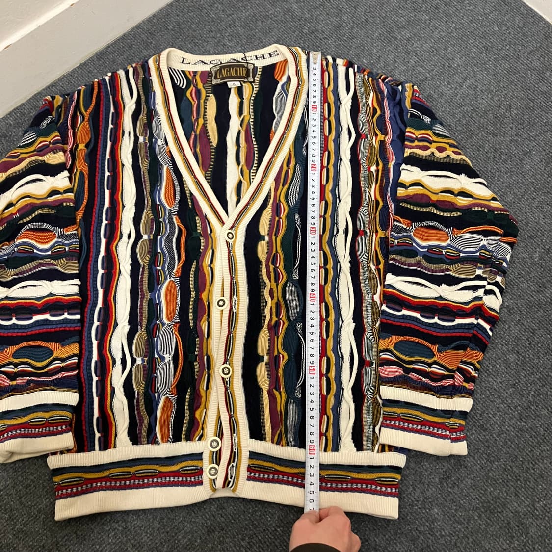 N126 lagache 빈티지 꽈배기 케이블 니트 가디건 쿠지st 상품이미지6