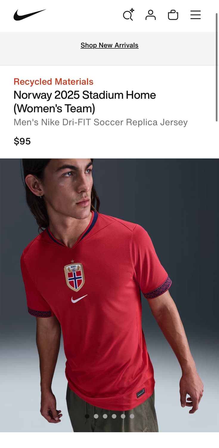 나이키 노르웨이 2025 여자 국가대표 홈 유니폼 레플리카 상품이미지5