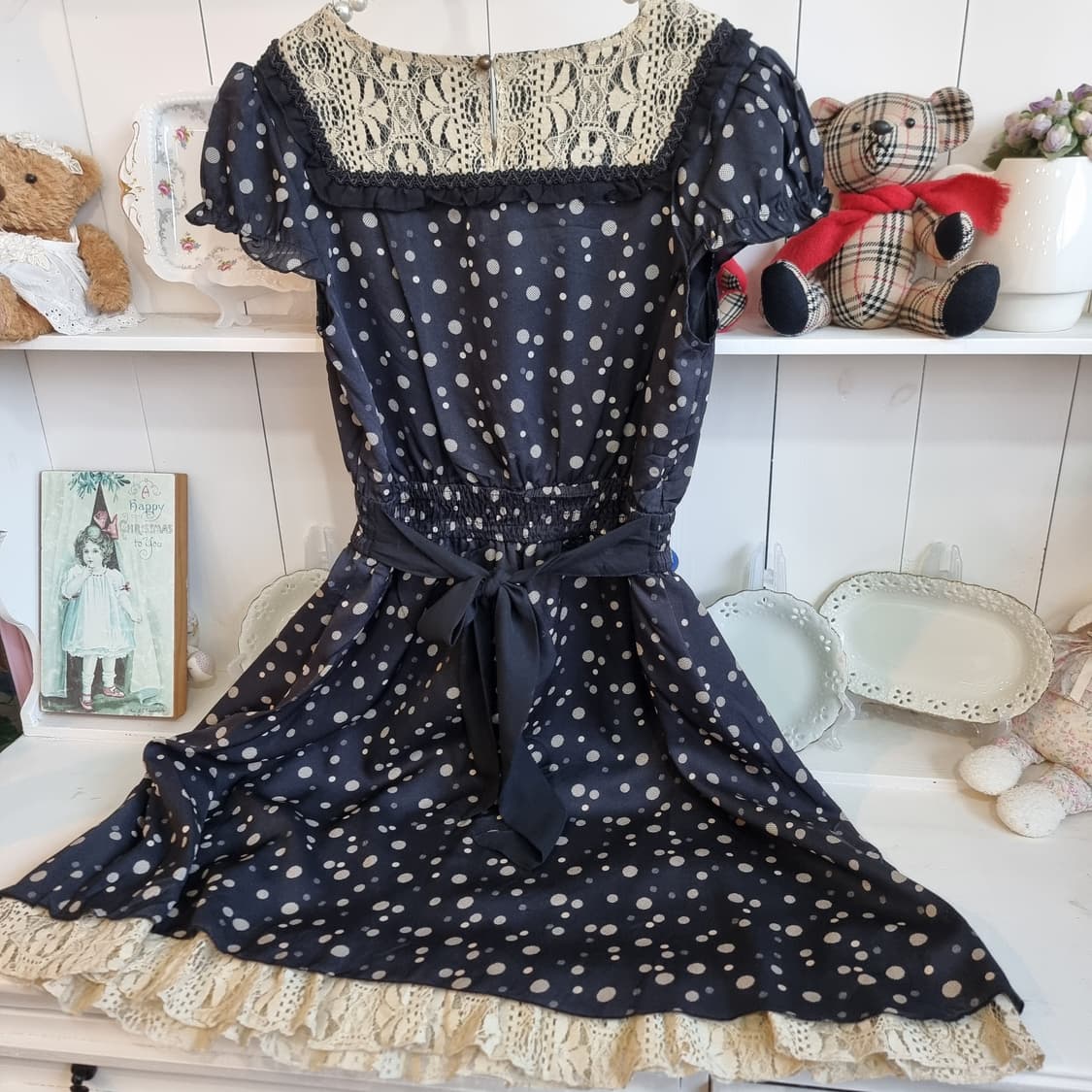 엑시즈팜(axes femme) 블랙 도트원피스 상품이미지8