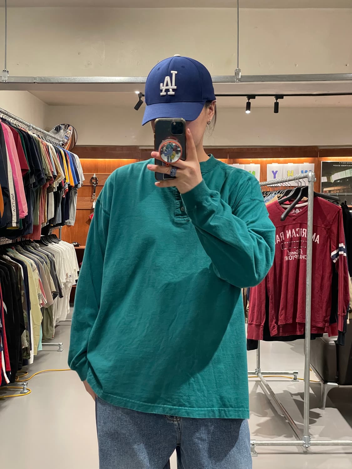 빈티지 헨리넥 롱슬리브 티셔츠   상품이미지2