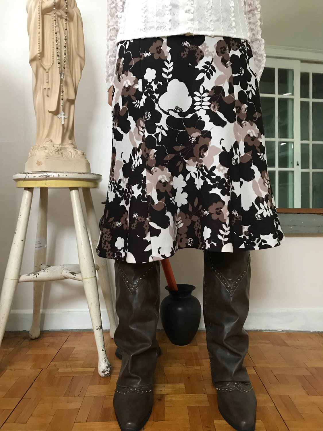vintage pattern skirt 상품이미지1