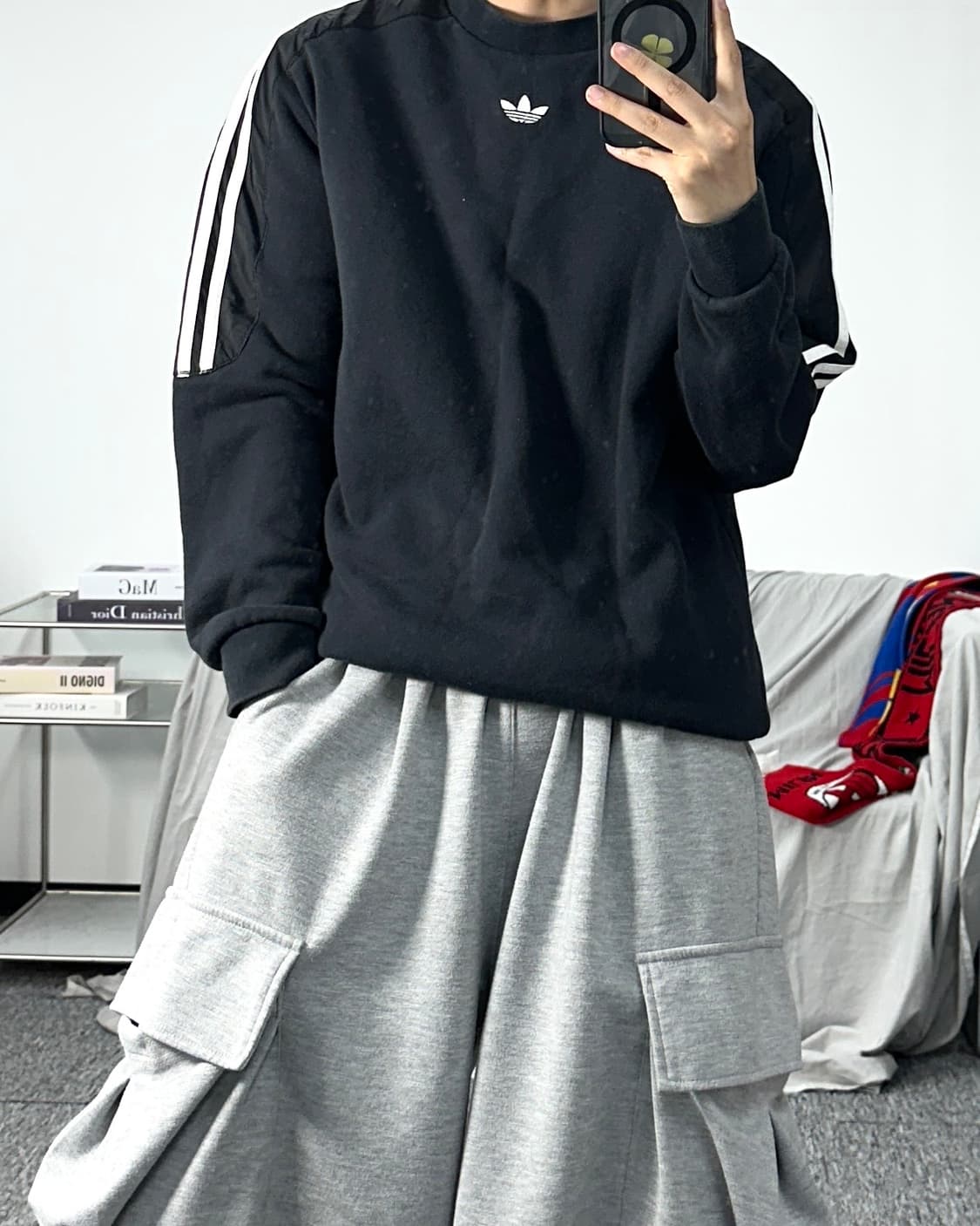 아디다스 블랙 파이어버드 맨투맨 L 상품이미지3