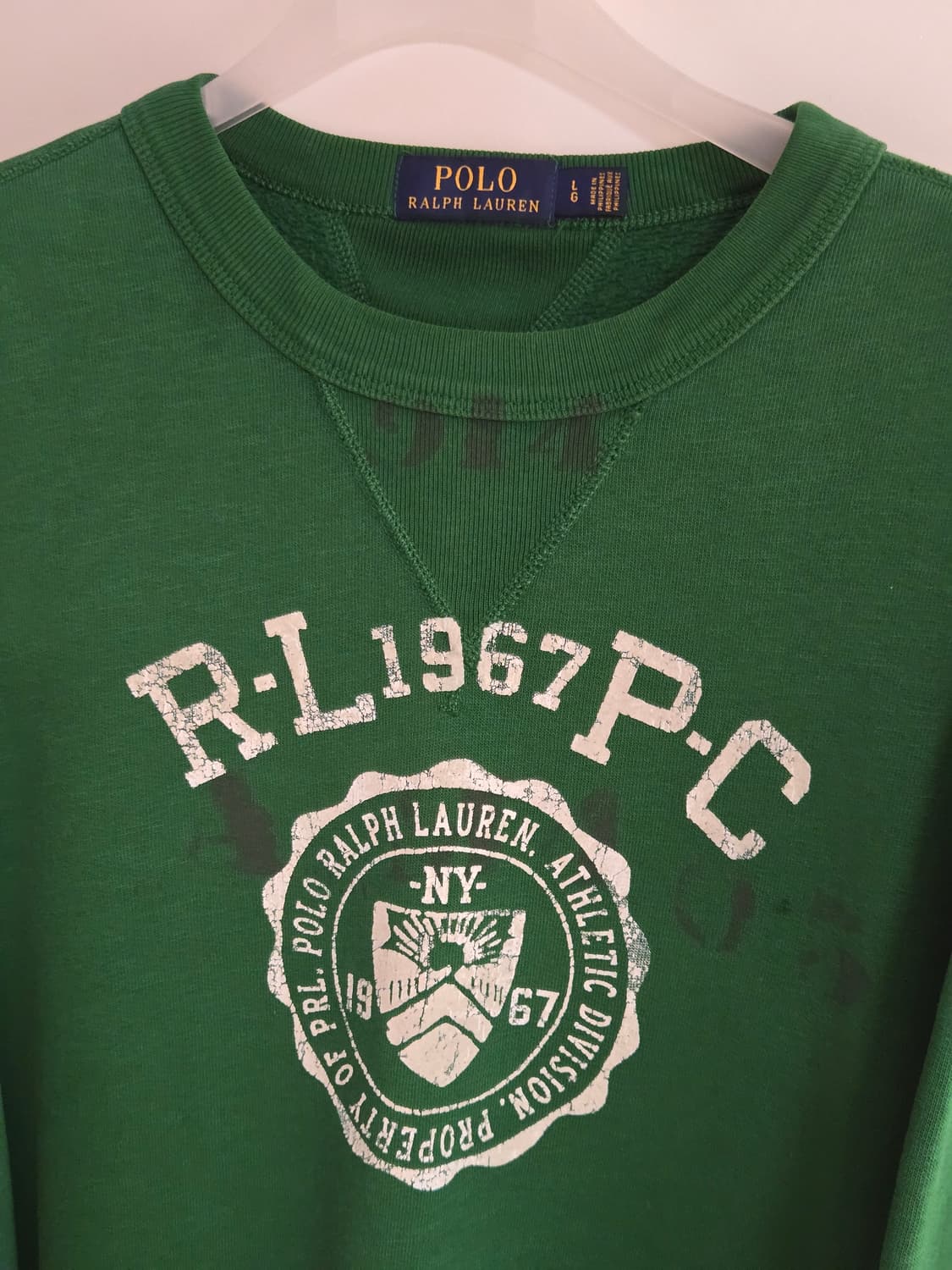 폴로 랄프로렌 워싱 맨투맨 L 그린 상품이미지2