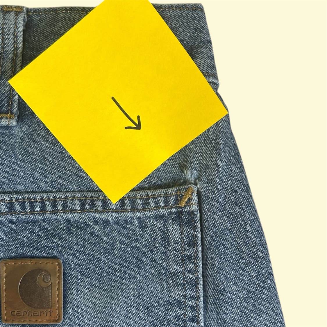 칼하트 B13 데님 싱글니 카펜터 카고 팬츠 W34 던가리 핏 상품이미지8