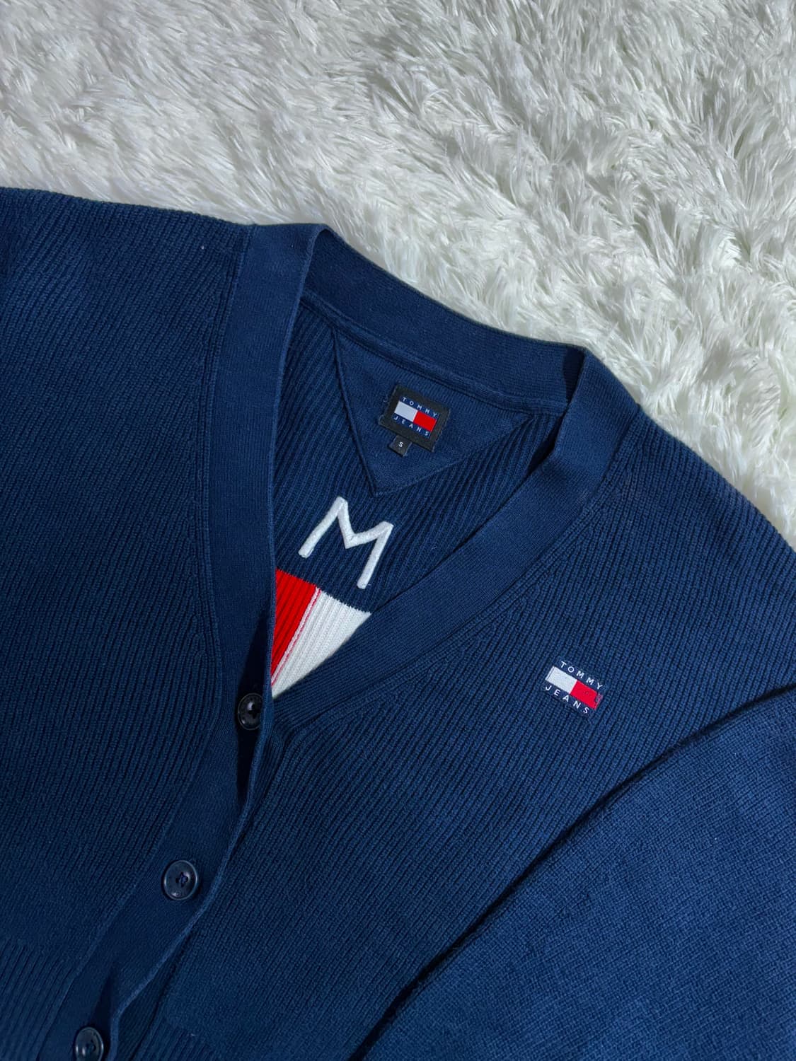 타미힐피거 네이비 빅로고 크롭 가디건  상품이미지6