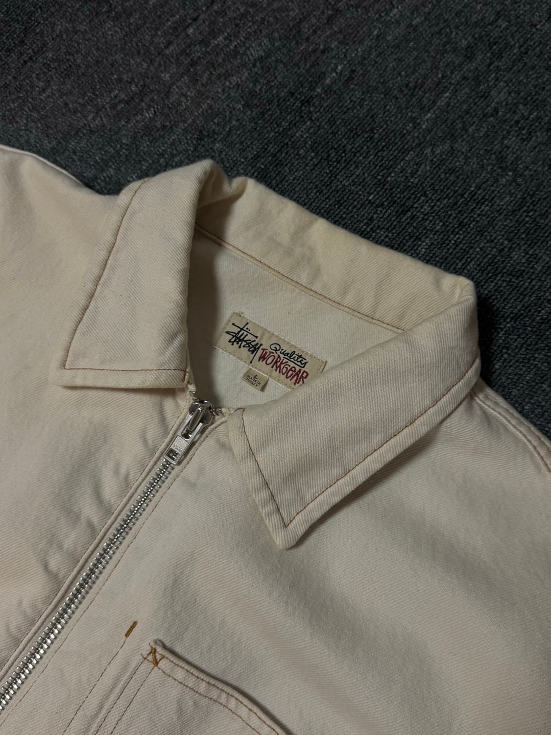 스투시 네추럴 색상 집업 워크 자켓 상품이미지3