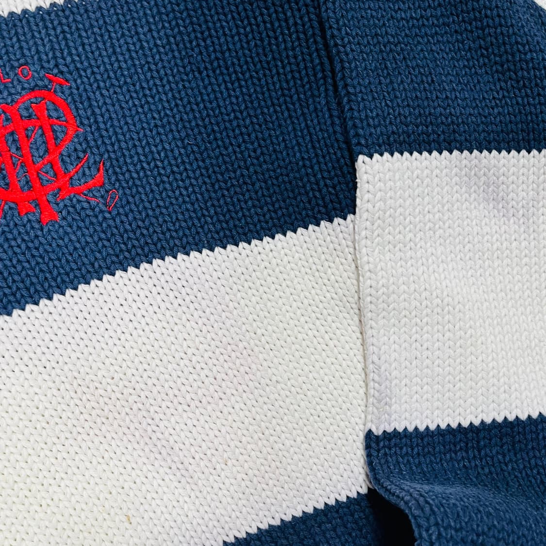 폴로 랄프로렌 80s 카라넥 배색 단가라 빈티지 니트 상품이미지7