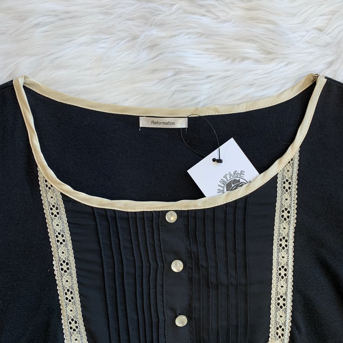 일본 빈티지 Reformation 레이스 블라우스 티셔츠 1690 상품이미지4