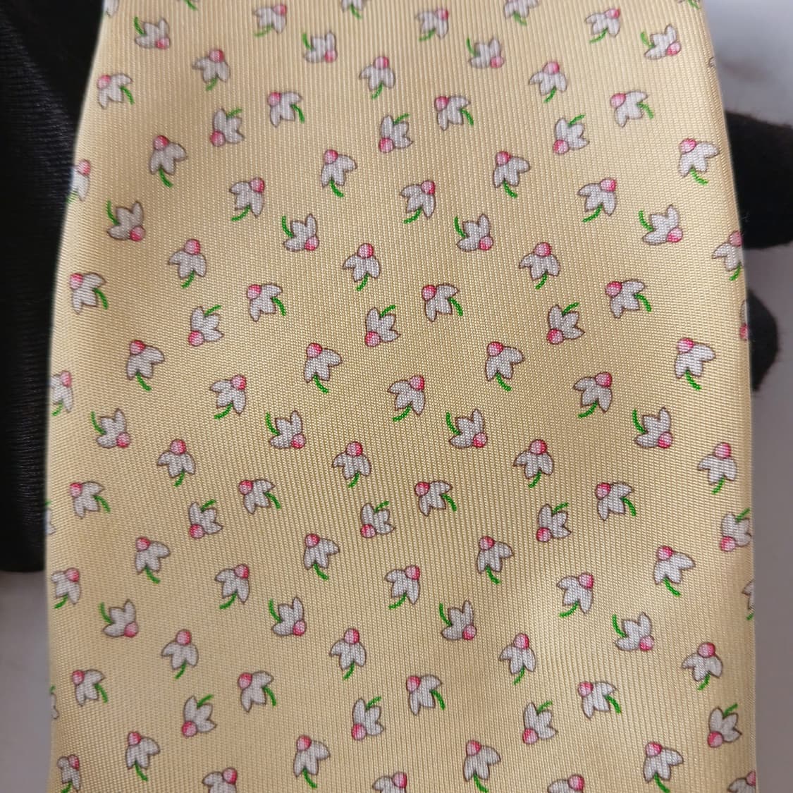 살바토레 페라가모 실크 플라워 패턴 넥타이 9.5cm A등급 A19676 상품이미지7