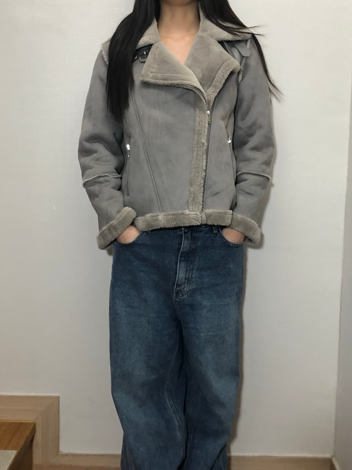 빈티지 그레이 무스탕 자켓 상품이미지4