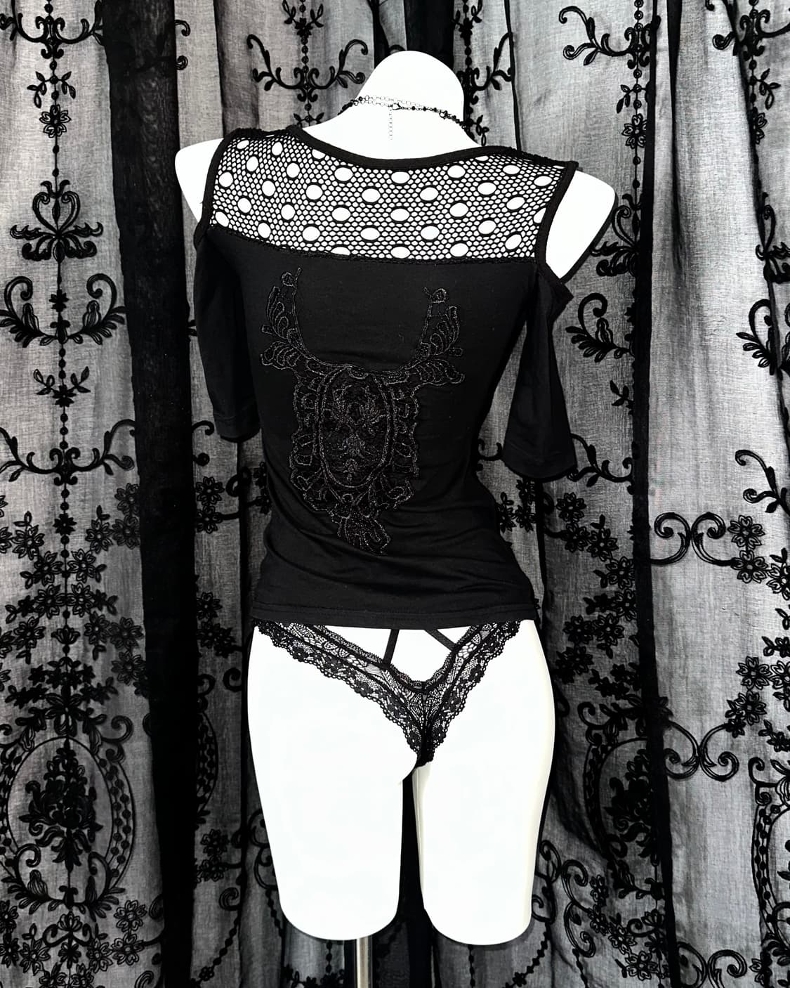 Skull see-through short sleeve 상품이미지3