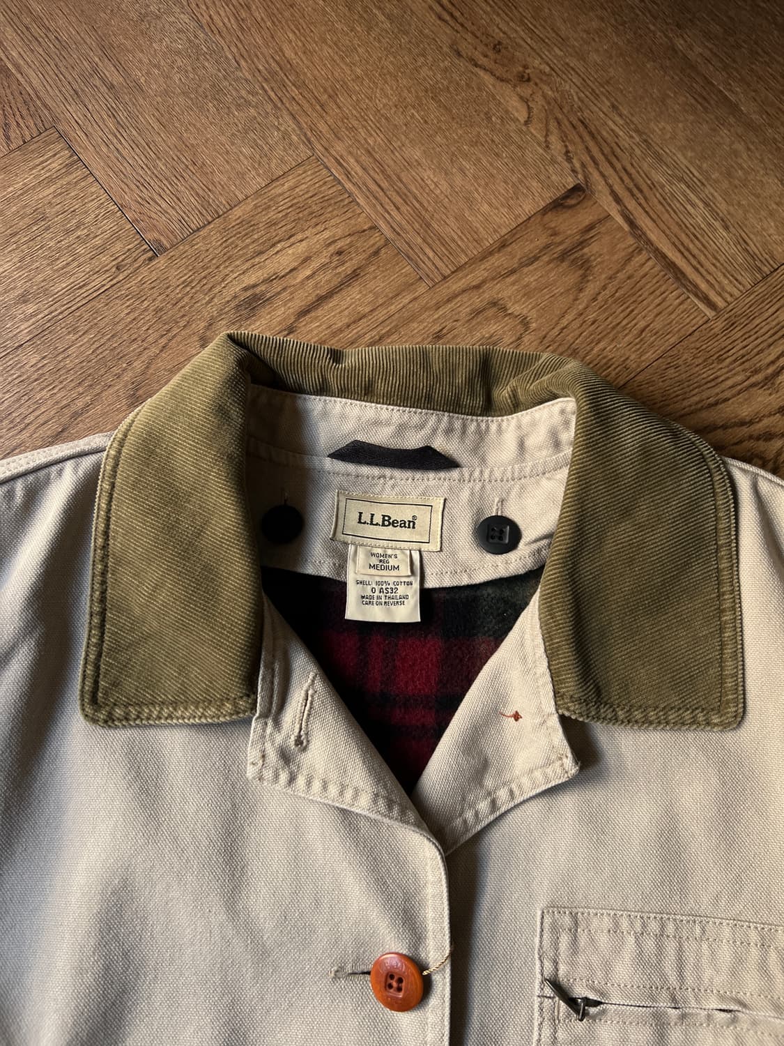 [M]엘엘빈 USA 우먼스 체크 라이닝 아이보리 헌팅 자켓 상품이미지2