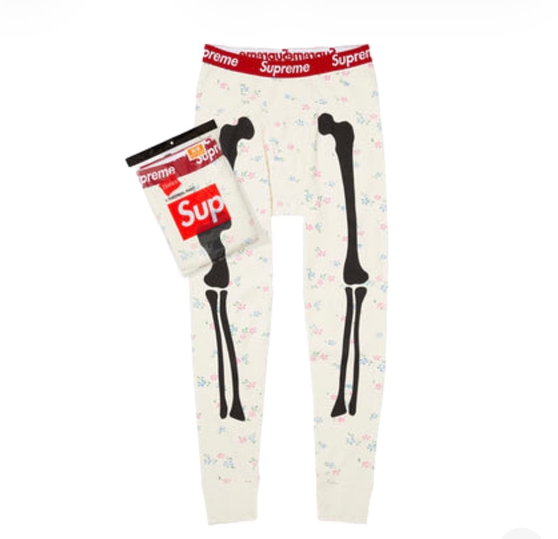[XL] 슈프림 헤인즈 본즈 써멀 팬츠 플로럴 상품이미지1