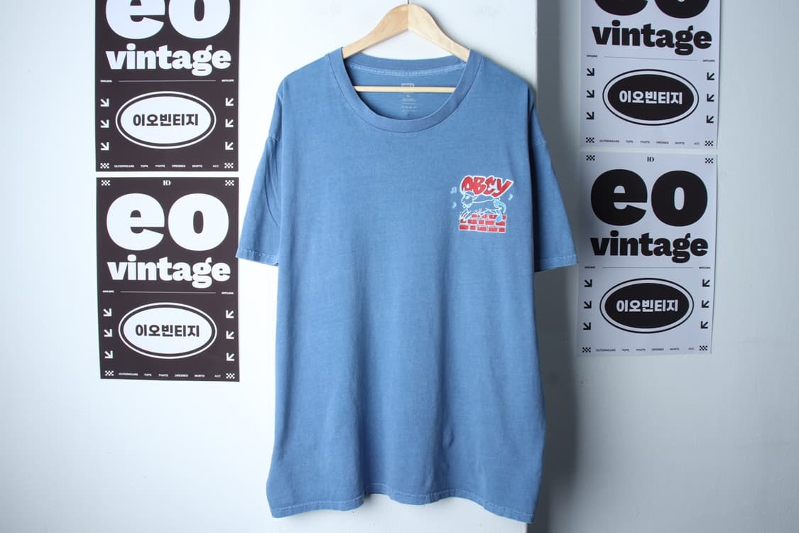 (XL-2XL) 오베이 반팔 티셔츠 빅사이즈 피그먼트 블루-H32225 상품이미지2