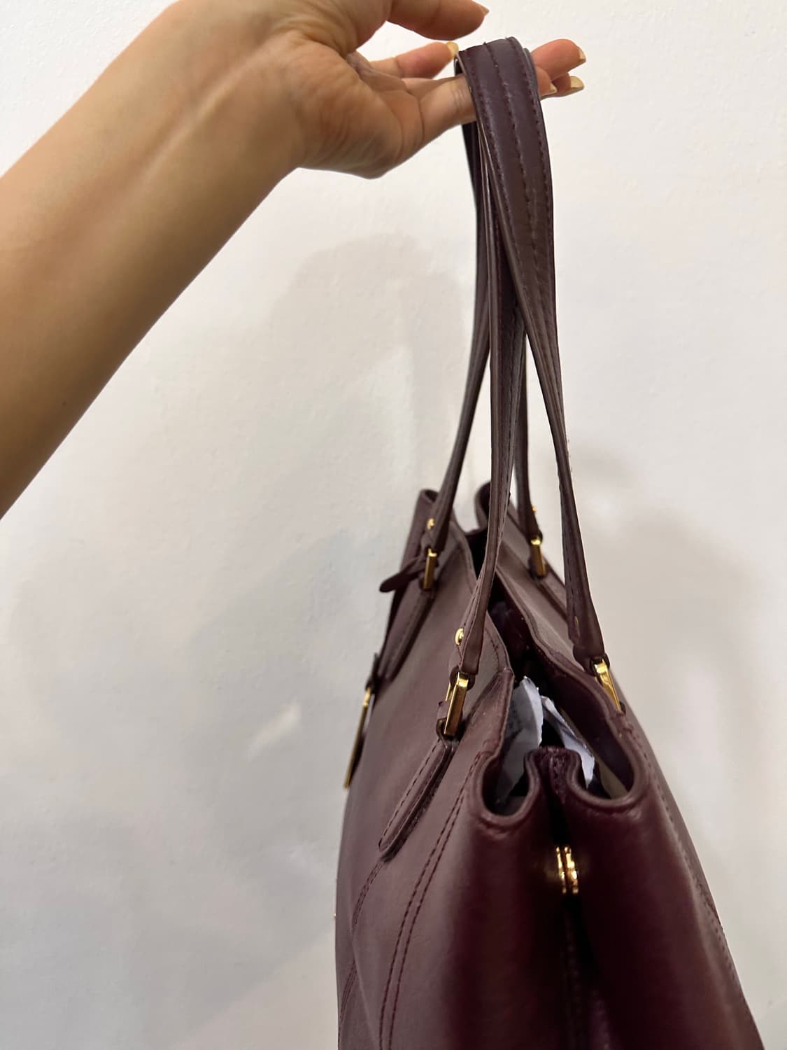 랄프로랜 버건디 토트백 상품이미지3