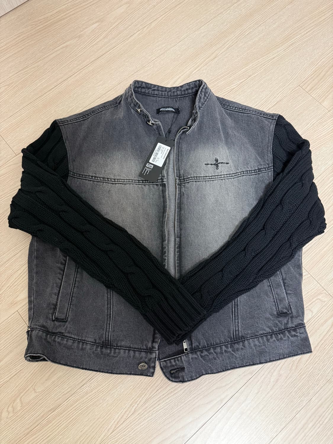 M) 낫포너드 니트 슬리브 데님자켓 (새상품) 상품이미지1