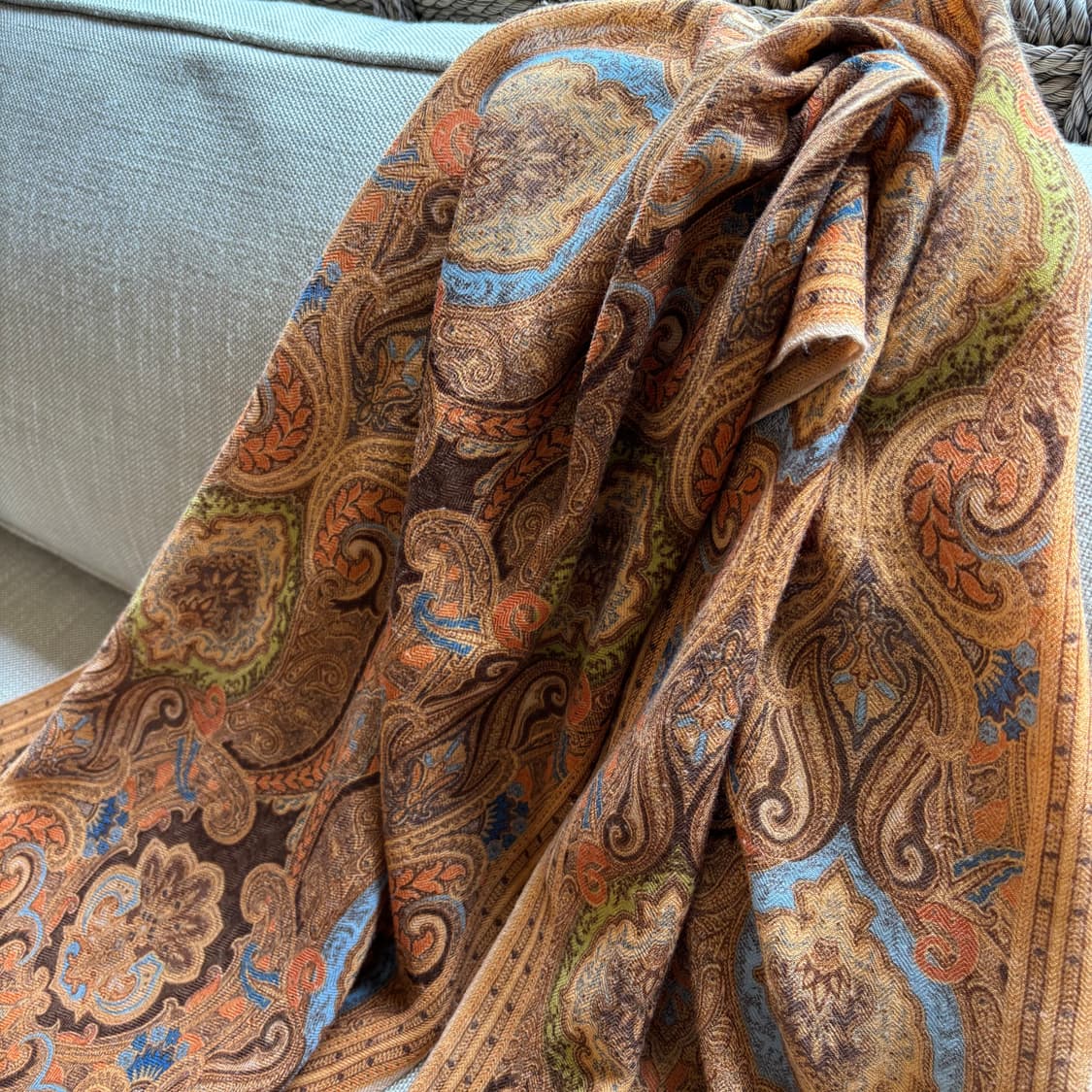 토프카피 (TOPKAPI) 페이즐리 패턴 울 실크 스카프 상품이미지2