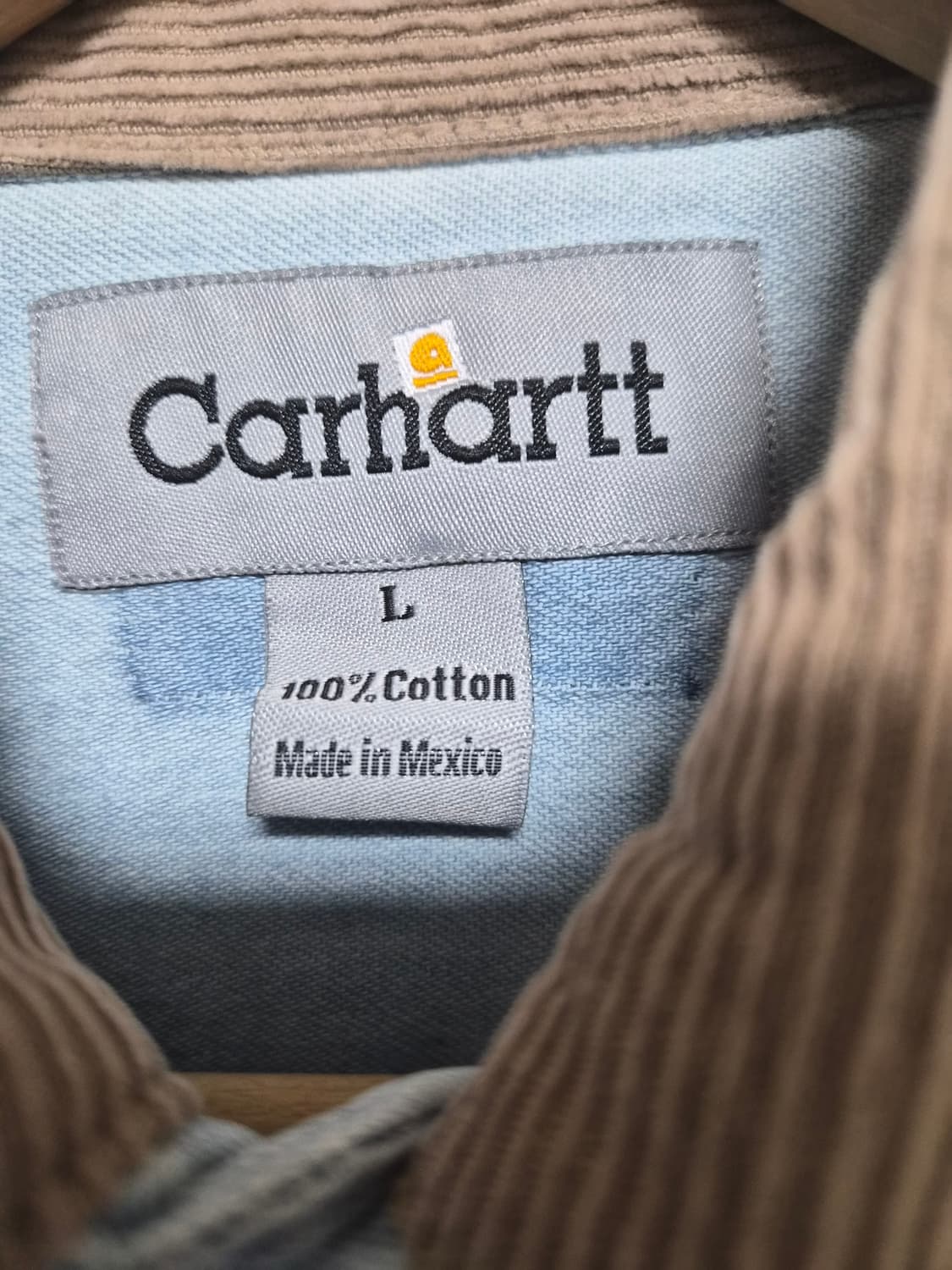 칼하트Carhartt 카라 배색 데님 셔츠 L - S236 상품이미지4