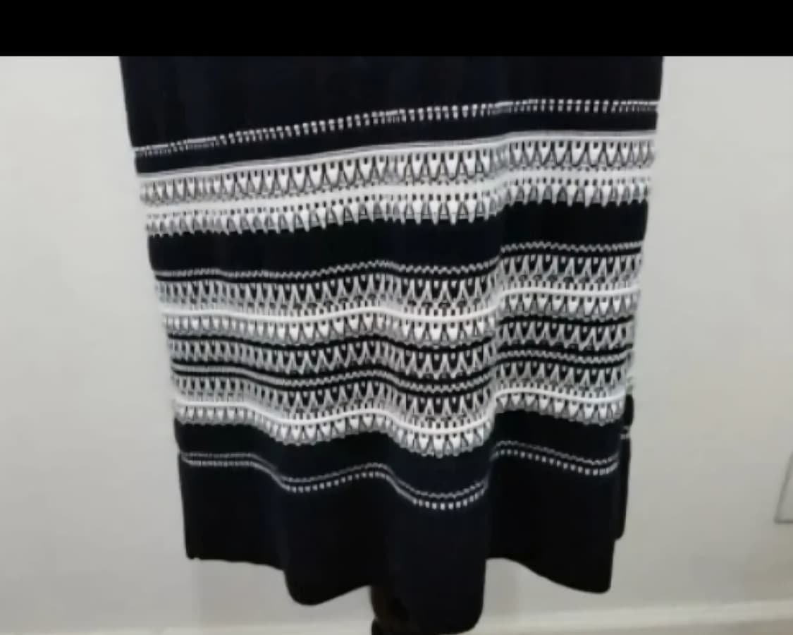 빈스 여성 롱 베스트  네이비 화이트 패턴 니트 베스트 F 상품이미지6